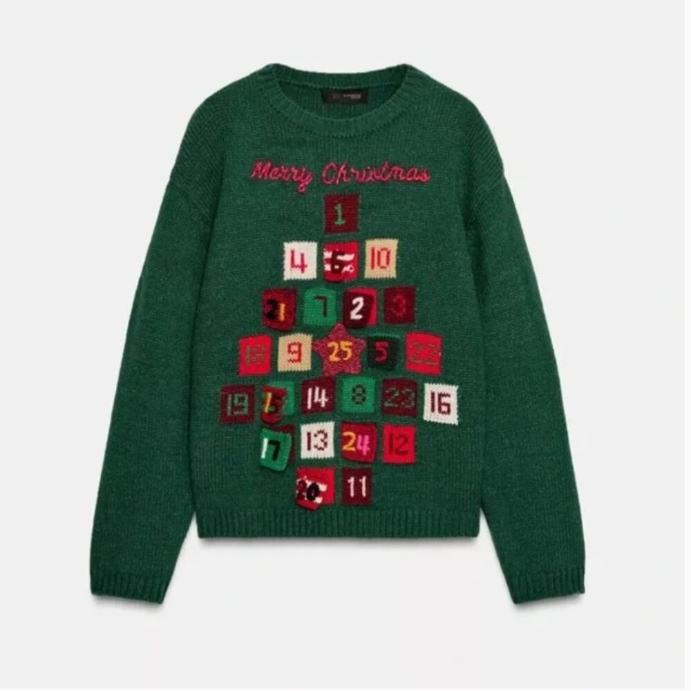 ZARA ADVENT CALENDAR CHRISTMAS KNIT JUMPER NWT - Picture 4 of 6